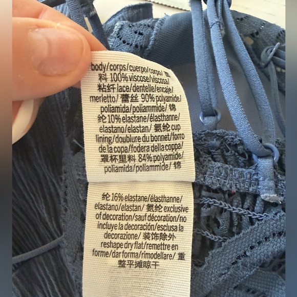 Victoria’s Secret PINK slate blue crochet lace dress size large - Picture 9 of 10